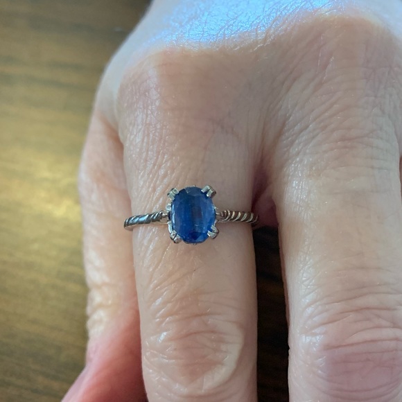 Oval Natural Iolite Oval Solitaire Ring Sterling silver 925 Sz 9 and Sz 11 - Picture 4 of 9